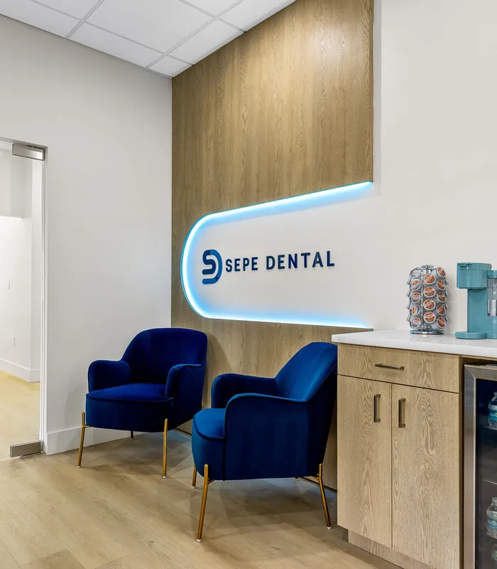 Welcome lounge at Sepe Dental in Delray Beach, FL